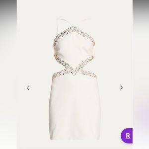 Patbo hand beaded halter neck mini dress